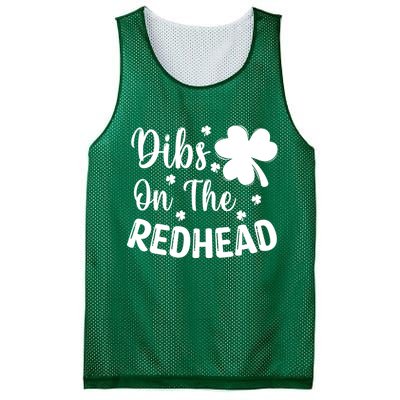 Funny St Patricks Day Irish Shamrock Dibs On The Redhead Mesh Reversible Basketball Jersey Tank