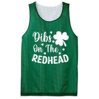 Funny St Patricks Day Irish Shamrock Dibs On The Redhead Mesh Reversible Basketball Jersey Tank