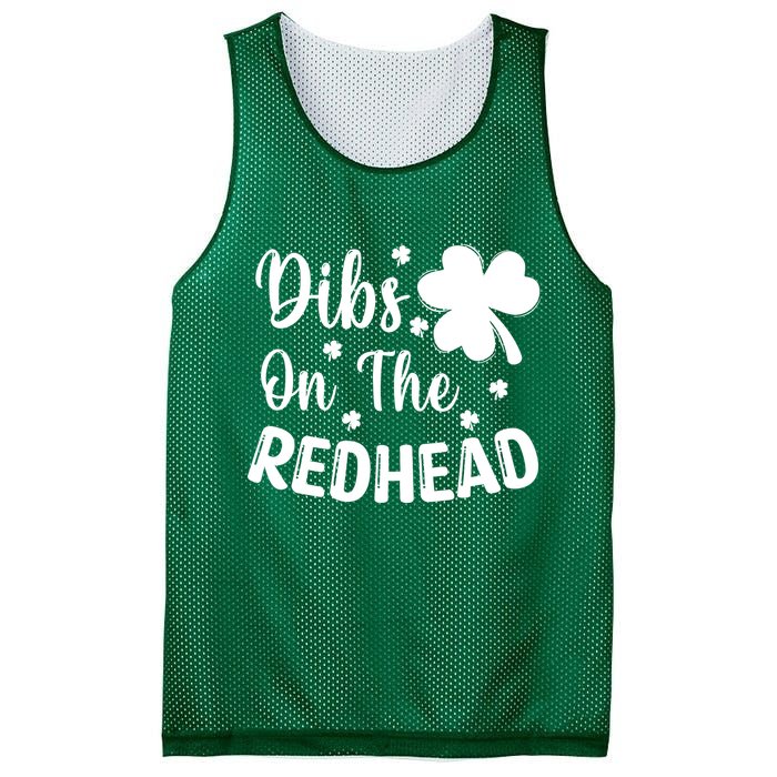 Funny St Patricks Day Irish Shamrock Dibs On The Redhead Mesh Reversible Basketball Jersey Tank