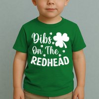 Funny St Patricks Day Irish Shamrock Dibs On The Redhead Toddler T-Shirt