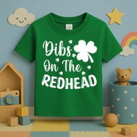 Funny St Patricks Day Irish Shamrock Dibs On The Redhead Toddler T-Shirt