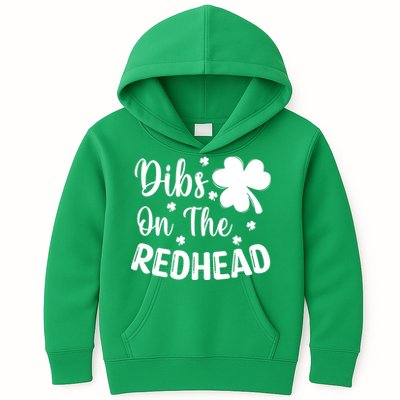 Funny St Patricks Day Irish Shamrock Dibs On The Redhead Kids Hoodie