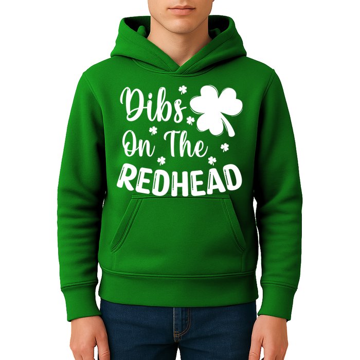 Funny St Patricks Day Irish Shamrock Dibs On The Redhead Kids Hoodie