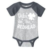 Funny St Patricks Day Irish Shamrock Dibs On The Redhead Infant Baby Jersey Bodysuit