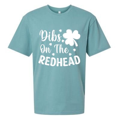 Funny St Patricks Day Irish Shamrock Dibs On The Redhead Sueded Cloud Jersey T-Shirt