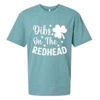 Funny St Patricks Day Irish Shamrock Dibs On The Redhead Sueded Cloud Jersey T-Shirt