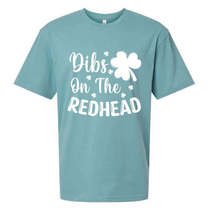 Funny St Patricks Day Irish Shamrock Dibs On The Redhead Sueded Cloud Jersey T-Shirt