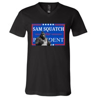 Funny Sasquatch President Election Bigfoot V-Neck T-Shirt