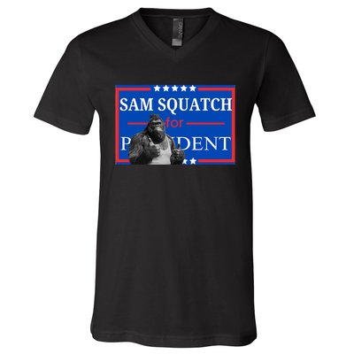 Funny Sasquatch President Election Bigfoot V-Neck T-Shirt