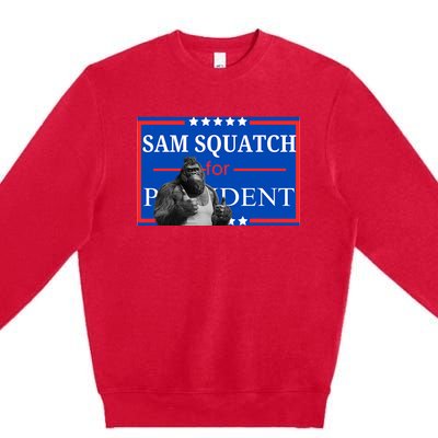 Funny Sasquatch President Election Bigfoot Premium Crewneck Sweatshirt