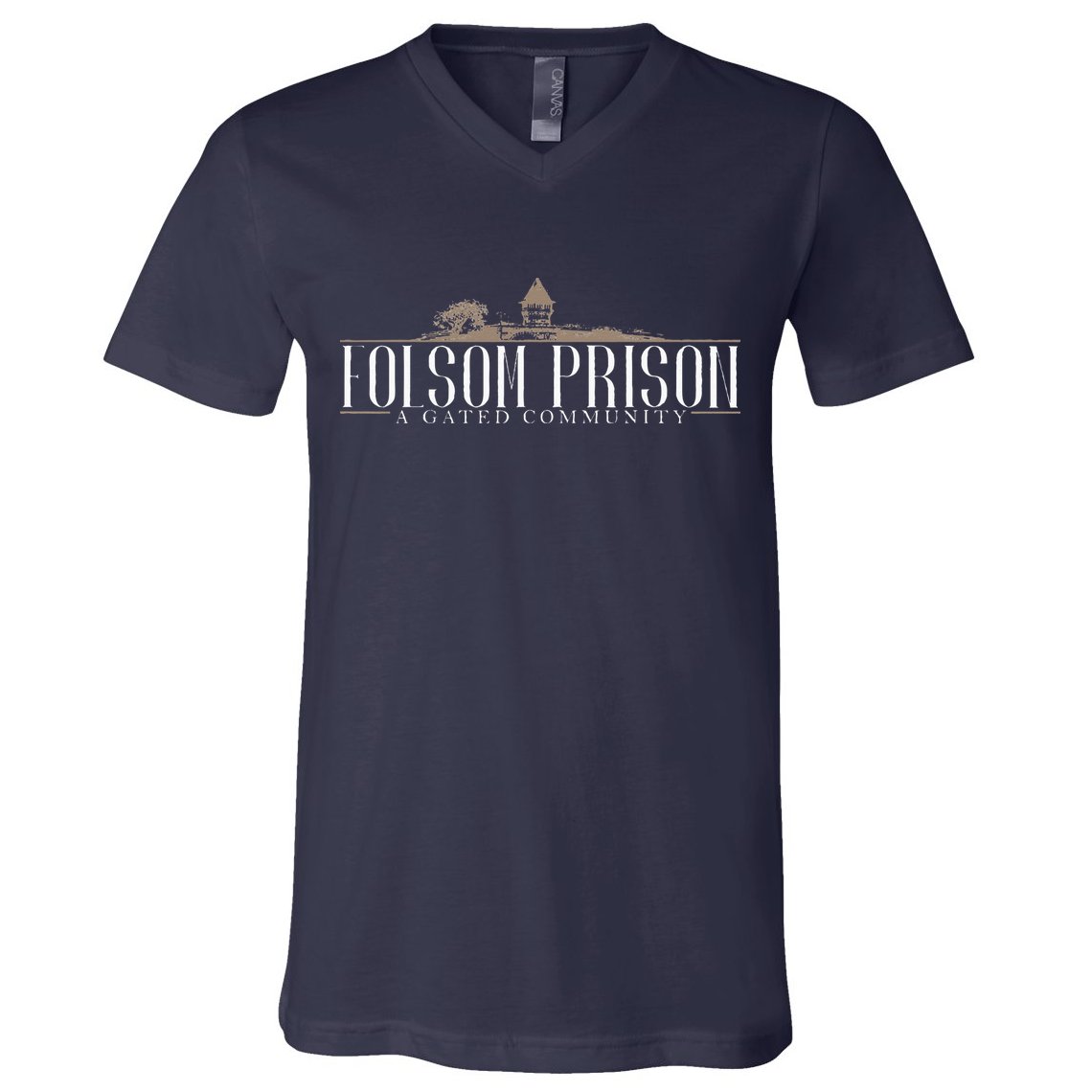 Folsom State Prison Prison State Correctional Warden V-Neck T-Shirt