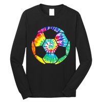 funny Soccer Player Soccer Ball Tie Dye Vintage Long Sleeve Shirt