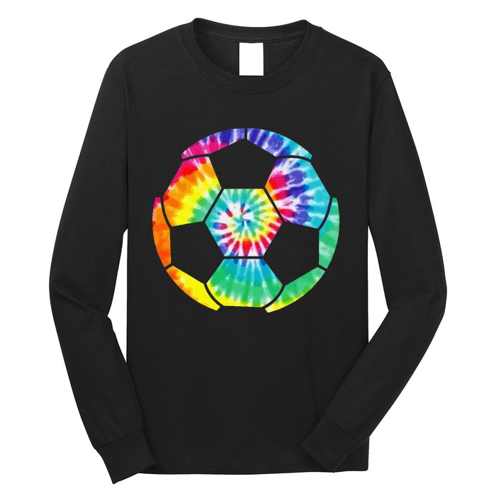 funny Soccer Player Soccer Ball Tie Dye Vintage Long Sleeve Shirt