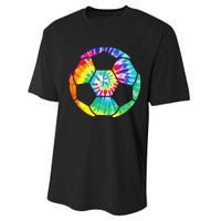 funny Soccer Player Soccer Ball Tie Dye Vintage Performance Sprint T-Shirt