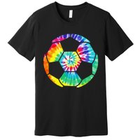 funny Soccer Player Soccer Ball Tie Dye Vintage Premium T-Shirt