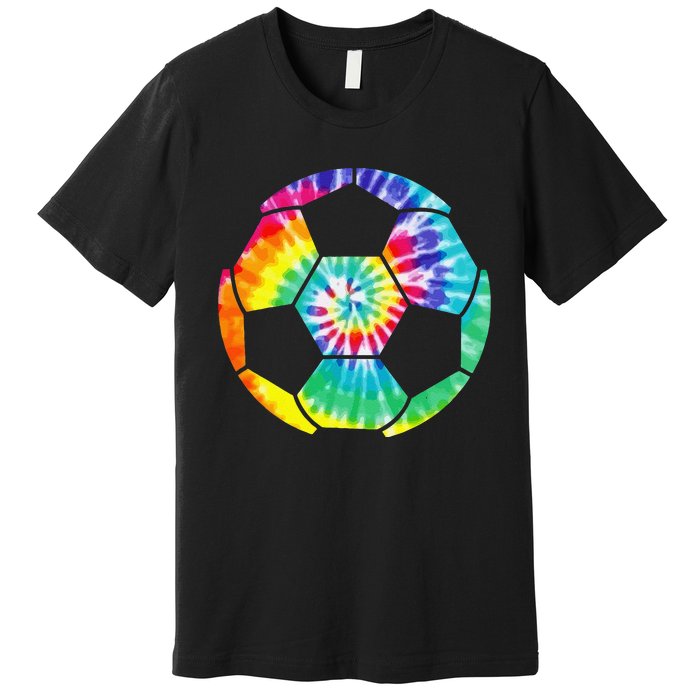 funny Soccer Player Soccer Ball Tie Dye Vintage Premium T-Shirt