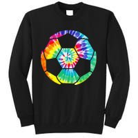 funny Soccer Player Soccer Ball Tie Dye Vintage Tall Sweatshirt