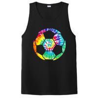 funny Soccer Player Soccer Ball Tie Dye Vintage PosiCharge Competitor Tank