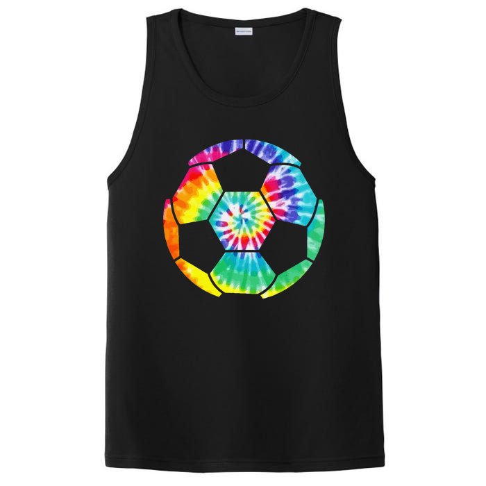 funny Soccer Player Soccer Ball Tie Dye Vintage PosiCharge Competitor Tank