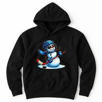 Funny Snowman Playing Ice Hockey Lovers Christmas Hoodie