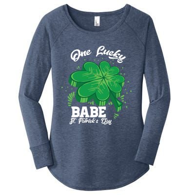 Family St Patrick's Day Costume One Lucky Babe Cool Gift Women's Perfect Tri Tunic Long Sleeve Shirt