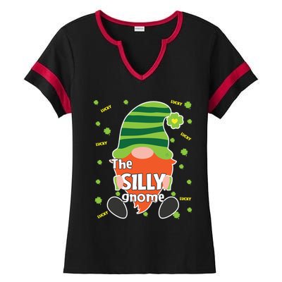 Funny St Patricks Day Silly Gnome Matching Gift Great Gift Ladies Halftime Notch Neck Tee