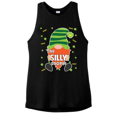 Funny St Patricks Day Silly Gnome Matching Gift Great Gift Ladies PosiCharge Tri-Blend Wicking Tank