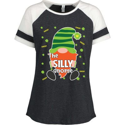 Funny St Patricks Day Silly Gnome Matching Gift Great Gift Enza Ladies Jersey Colorblock Tee