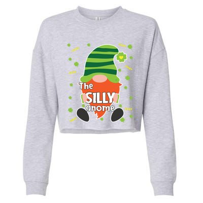 Funny St Patricks Day Silly Gnome Matching Gift Great Gift Cropped Pullover Crew