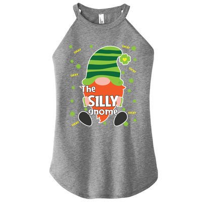 Funny St Patricks Day Silly Gnome Matching Gift Great Gift Women's Perfect Tri Rocker Tank