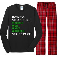 Funny St Patricks Day How To Speak Irish Say It Fast Long Sleeve Pajama Set