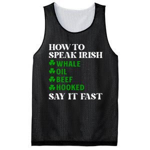 Funny St Patricks Day How To Speak Irish Say It Fast Mesh Reversible Basketball Jersey Tank