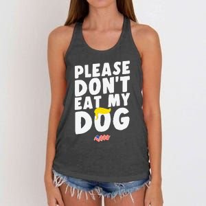 Funny Sayings Please DonT Eat My Dog Women's Knotted Racerback Tank