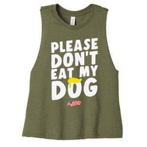 Funny Sayings Please DonT Eat My Dog Women's Racerback Cropped Tank