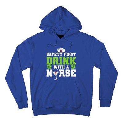 Funny St Patricks Day Safety First With A Nurse Cute Gift Hoodie