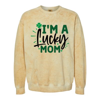 Funny St Patricks Day Quote Im A Lucky Mom Colorblast Crewneck Sweatshirt