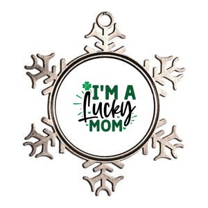 Funny St Patricks Day Quote Im A Lucky Mom Metallic Star Ornament