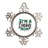 Funny St Patricks Day Quote Im A Lucky Mom Metallic Star Ornament