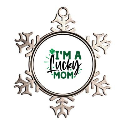 Funny St Patricks Day Quote Im A Lucky Mom Metallic Star Ornament