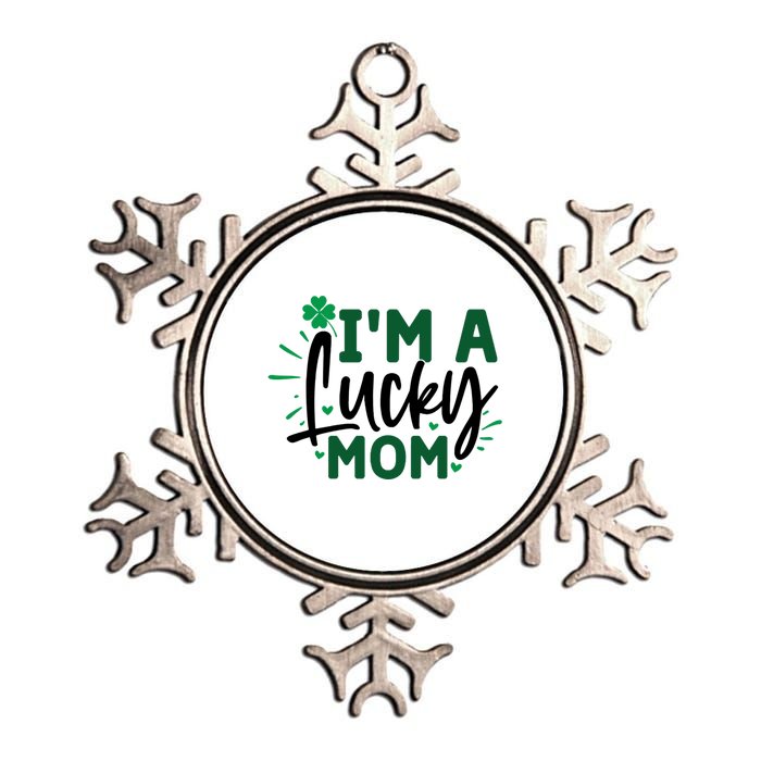 Funny St Patricks Day Quote Im A Lucky Mom Metallic Star Ornament