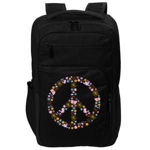 Floral Spring Peace Sign Impact Tech Backpack