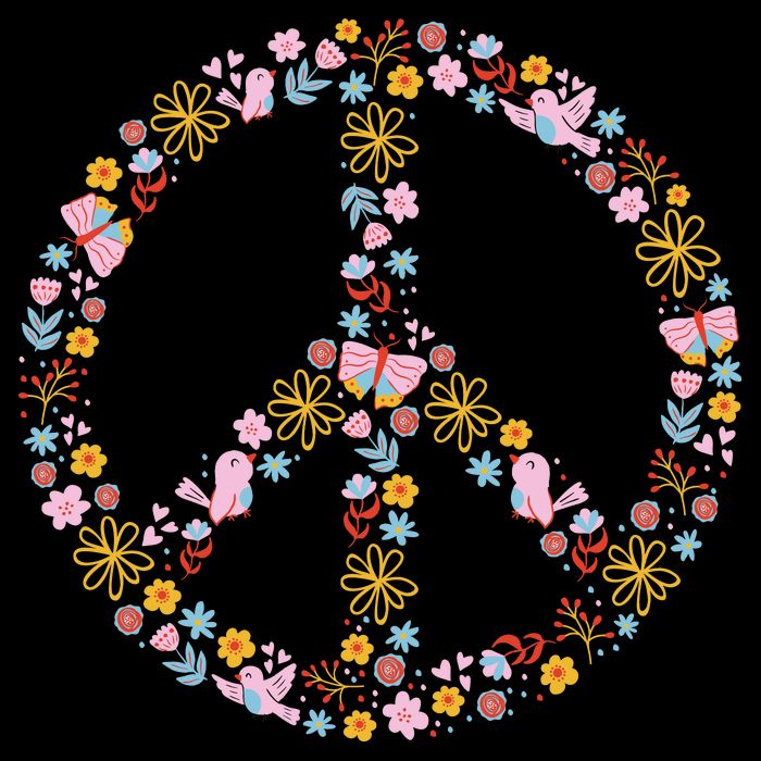 Floral Spring Peace Sign Backpack