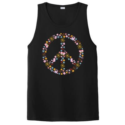 Floral Spring Peace Sign PosiCharge Competitor Tank