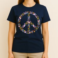 Floral Spring Peace Sign T-Shirt