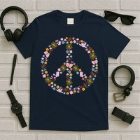 Floral Spring Peace Sign T-Shirt