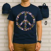 Floral Spring Peace Sign T-Shirt