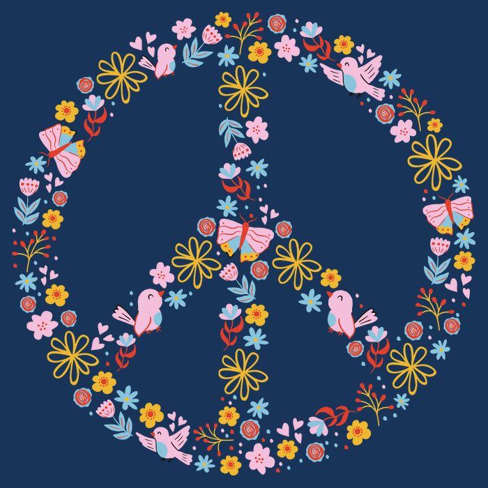 Floral Spring Peace Sign T-Shirt