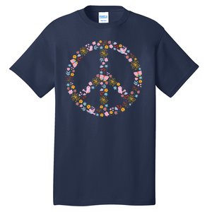 Floral Spring Peace Sign Tall T-Shirt