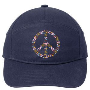 Floral Spring Peace Sign 7-Panel Snapback Hat