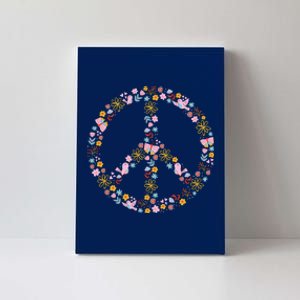 Floral Spring Peace Sign Canvas